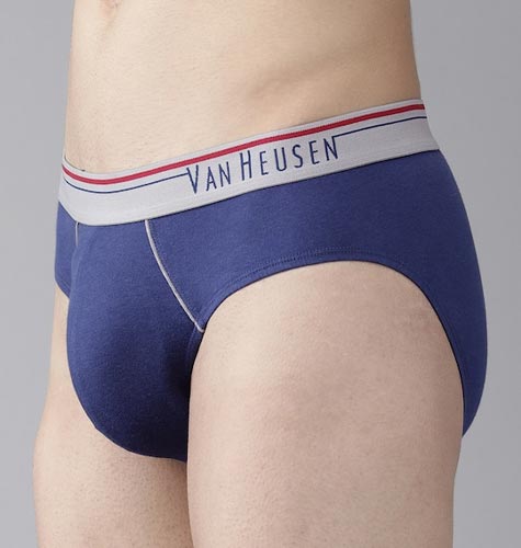 Men Blue Solid Antibacterial Brief IHQEBR1P2410003